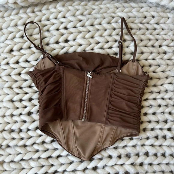 WHITE FOX Mesh Cowl Corset Top Small - Picture 4 of 6